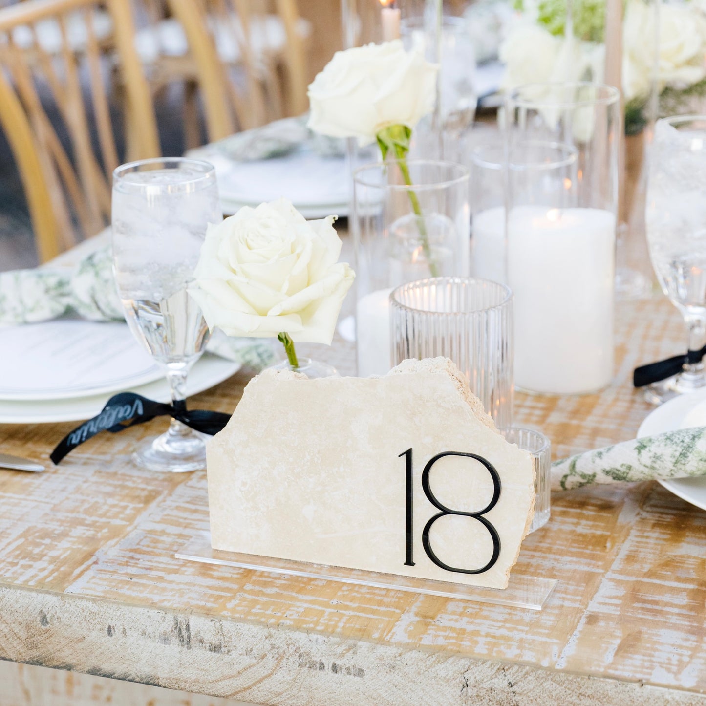 Stone Table Numbers | Standing Table Numbers | Acrylic Numbers | Organic Shapes | 5x7ish | x12