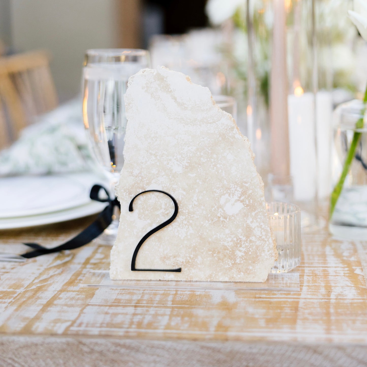 Stone Table Numbers | Standing Table Numbers | Acrylic Numbers | Organic Shapes | 5x7ish | x12