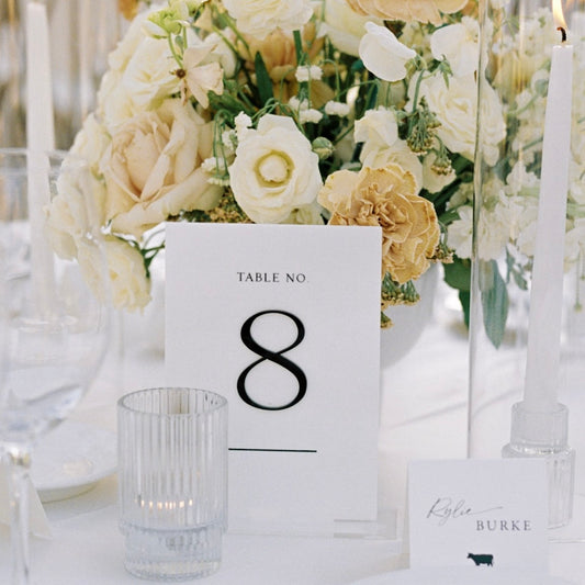 White Modern Table Numbers | Acrylic Numbers | As Is | x12